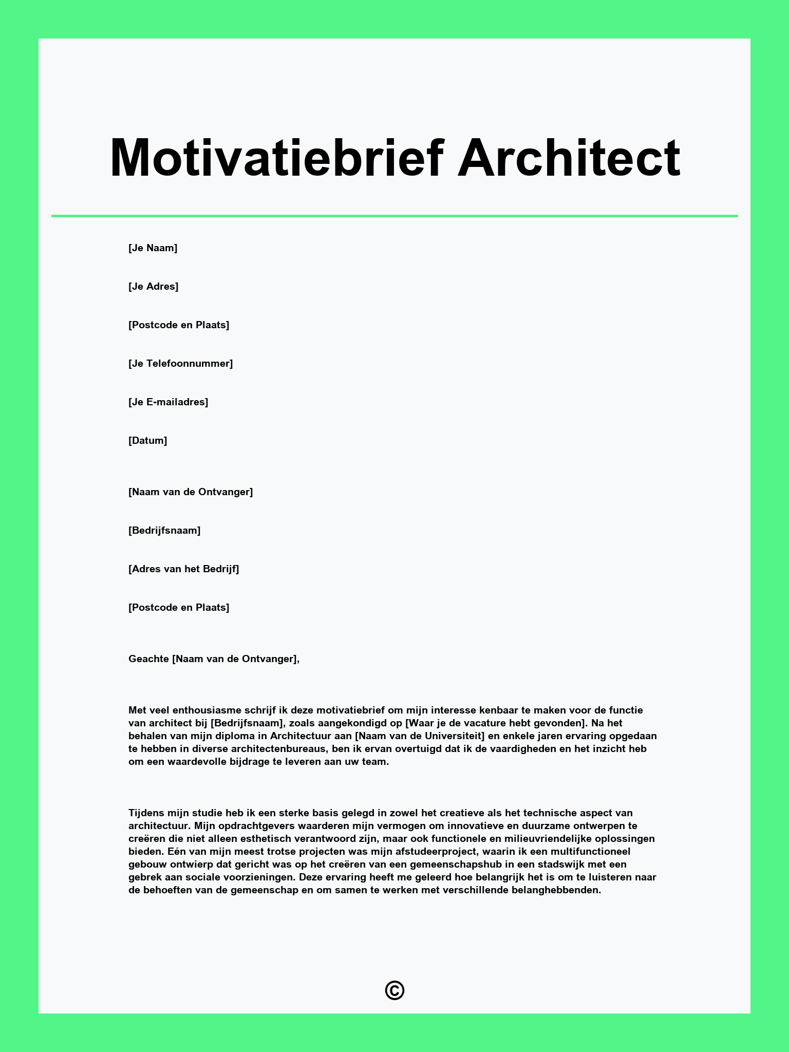 Motivatiebrief Architect