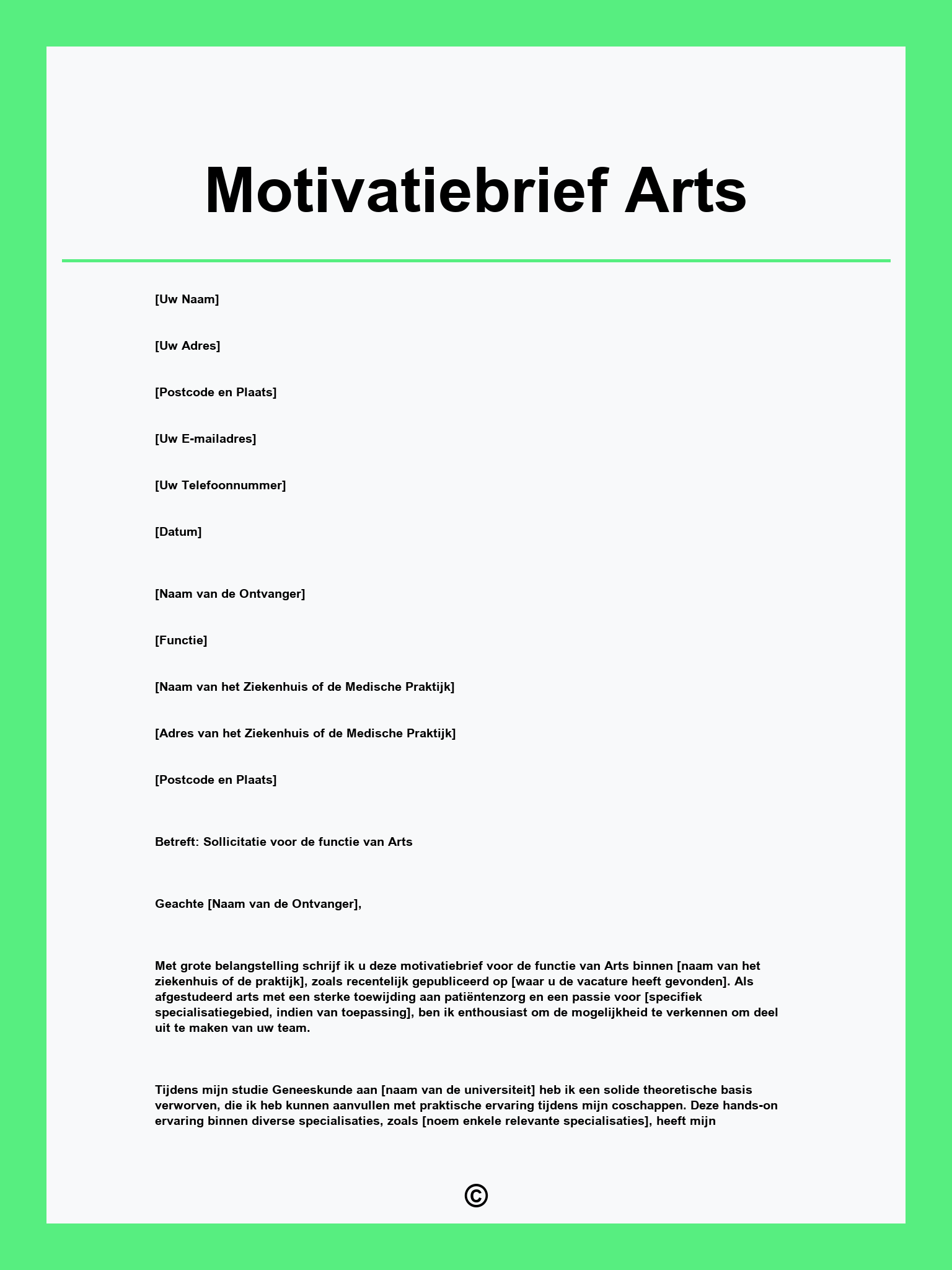 Motivatiebrief Arts