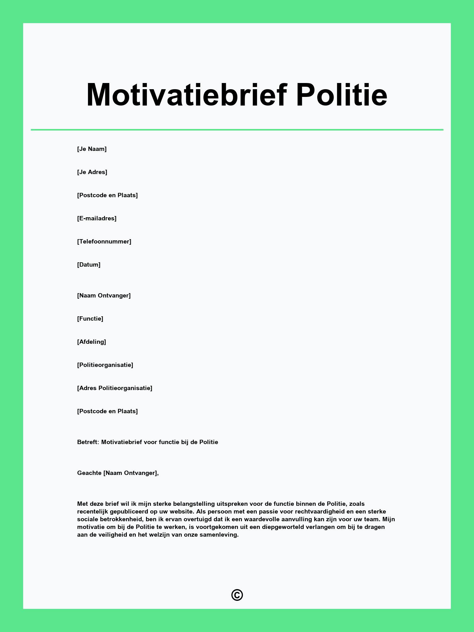 Motivatiebrief Politie